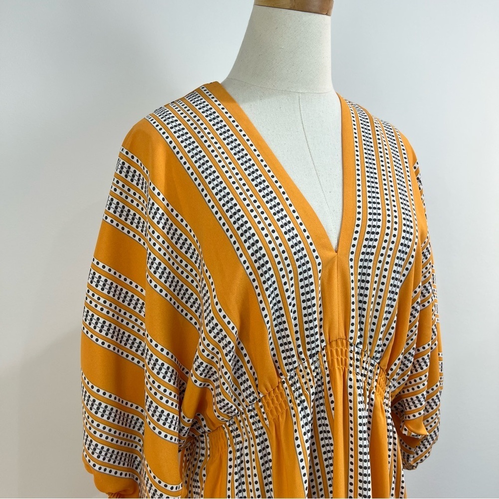 Taylor Yellow and White Puff Sleeve Sundress - Picture 9 of 14